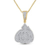 14kt Yellow Gold Mens Round Diamond Allah Islam Charm Pendant 5/8 Cttw