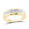 10kt Two-tone Gold Mens Round Diamond Single Row Band Ring 1/4 Cttw