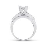 Sterling Silver Round Diamond Rectangle Cluster Bridal Wedding Engagement Ring 1/2 Cttw