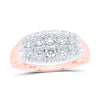 10kt Rose Gold Mens Round Diamond Cluster Band Ring 1 Cttw