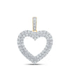 10kt Yellow Gold Womens Round Diamond Heart Pendant 5/8 Cttw