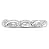 10kt White Gold Womens Round Diamond Fashion Braid Band Ring 1/10 Cttw