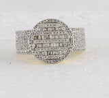 10kt Yellow Gold Mens Baguette Diamond Statement Cluster Ring 1 Cttw