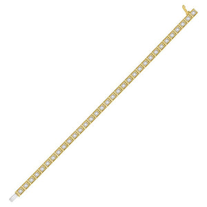 10kt Yellow Gold Womens Round Diamond Fashion Tennis Bracelet 3/4 Cttw