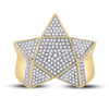 10kt Yellow Gold Mens Round Diamond Star Statement Ring 1 Cttw