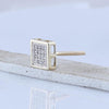 10kt Yellow Gold Round Diamond Square Earrings 1/10 Cttw