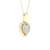 10kt Yellow Gold Womens Round Diamond Heart Pendant 1/8 Cttw