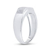 Sterling Silver Mens Round Diamond Wedding Band Ring 1/5 Cttw
