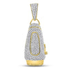 10kt Yellow Gold Mens Round Diamond Barber Clipper Trimmer Charm Pendant 1 Cttw