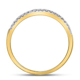 14kt Yellow Gold Round Diamond Bridal Wedding Ring Band Set 1/2 Cttw