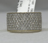 14kt Yellow Gold Mens Round Diamond Pave Band Ring 3-1/5 Cttw