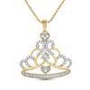 10kt Yellow Gold Womens Round Diamond Crown Tiara Fashion Pendant 1/6 Cttw