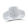 10kt White Gold Womens Round Diamond Cluster Ring 1/10 Cttw