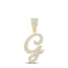 10kt Yellow Gold Mens Round Diamond G Initial Letter Pendant 7/8 Cttw