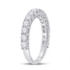 14kt White Gold Womens Round Diamond Single Row Band Ring 1-1/2 Cttw