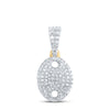 10kt Yellow Gold Womens Round Diamond Oval Pendant 1/3 Cttw