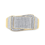 10kt Yellow Gold Mens Round Diamond Fashion Ring 1/2 Cttw