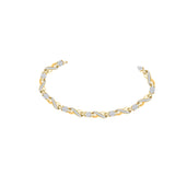 10kt Yellow Gold Womens Round Diamond Link Infinity Bracelet 1 Cttw