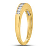 14kt Yellow Gold Womens Round Channel-set Diamond Single Row Wedding Band 1/4 Cttw