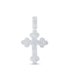 10kt White Gold Mens Round Diamond Cross Charm Pendant 2 Cttw