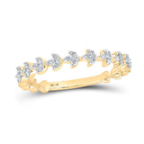 10kt Yellow Gold Womens Round Diamond Stackable Band Ring 1/6 Cttw