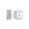 Sterling Silver Diamond Unisex Mens Womens Huggie Hoop Earrings 1/6 Cttw