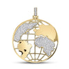 10kt Yellow Gold Mens Round Diamond Globe World Charm Pendant 5/8 Cttw