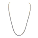 14kt Yellow Gold Mens Round Diamond 24-inch Square Link Chain Necklace 12 Cttw