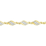 10kt Yellow Gold Womens Round Diamond Fashion Bracelet 1/2 Cttw