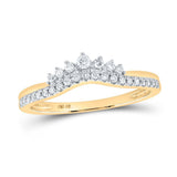 10kt Yellow Gold Womens Round Diamond Enhancer Wedding Band 1/5 Cttw