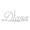 10kt Yellow Gold Womens Round Diamond DIANA Name Pendant 7/8 Cttw