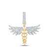 10kt Yellow Gold Womens Round Diamond Caduceus Medical Pendant 5/8 Cttw