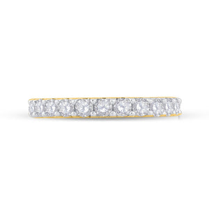 14kt Yellow Gold Womens Round Diamond Wedding Anniversary Band 1 Cttw