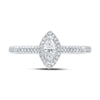 10kt White Gold Marquise Diamond Halo Bridal Wedding Engagement Ring 1/3 Cttw