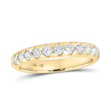 14kt Yellow Gold Womens Round Diamond Machine Set Band Ring 1/2 Cttw