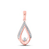 10kt Rose Gold Womens Round Diamond Fashion Pendant 1/8 Cttw
