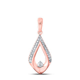 10kt Rose Gold Womens Round Diamond Fashion Pendant 1/8 Cttw