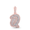 10kt Rose Gold Womens Round Diamond Q Initial Letter Pendant 1/5 Cttw