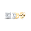 14kt Yellow Gold Round Diamond Stud Earrings 1/5 Cttw