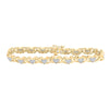 10kt Yellow Gold Womens Round Diamond Heart Fashion Bracelet 1 Cttw