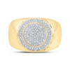 10kt Yellow Gold Mens Round Diamond Circle Ring 1/3 Cttw