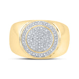 10kt Yellow Gold Mens Round Diamond Circle Ring 1/3 Cttw