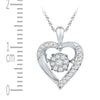 10kt White Gold Womens Moving Twinkle Round Diamond Heart Pendant 1/6 Cttw