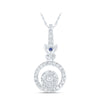 14kt White Gold Womens Round Diamond Fashion Pendant 1/4 Cttw