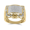 10kt Yellow Gold Mens Round Diamond Cluster Ring 1/2 Cttw