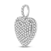 14kt White Gold Womens Round Diamond Heart Pendant 1-1/4 Cttw