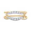 14kt Yellow Gold Womens Round Diamond Wedding Wrap Ring Guard Enhancer 1/3 Cttw