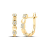 14kt Yellow Gold Womens Round Diamond Hoop Earrings 1/10 Cttw