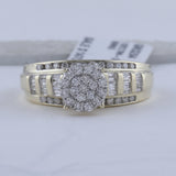 10kt Yellow Gold Round Diamond Cluster Bridal Wedding Engagement Ring 1/2 Cttw