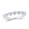 10kt White Gold Womens Round Diamond Heart Ring 1/8 Cttw